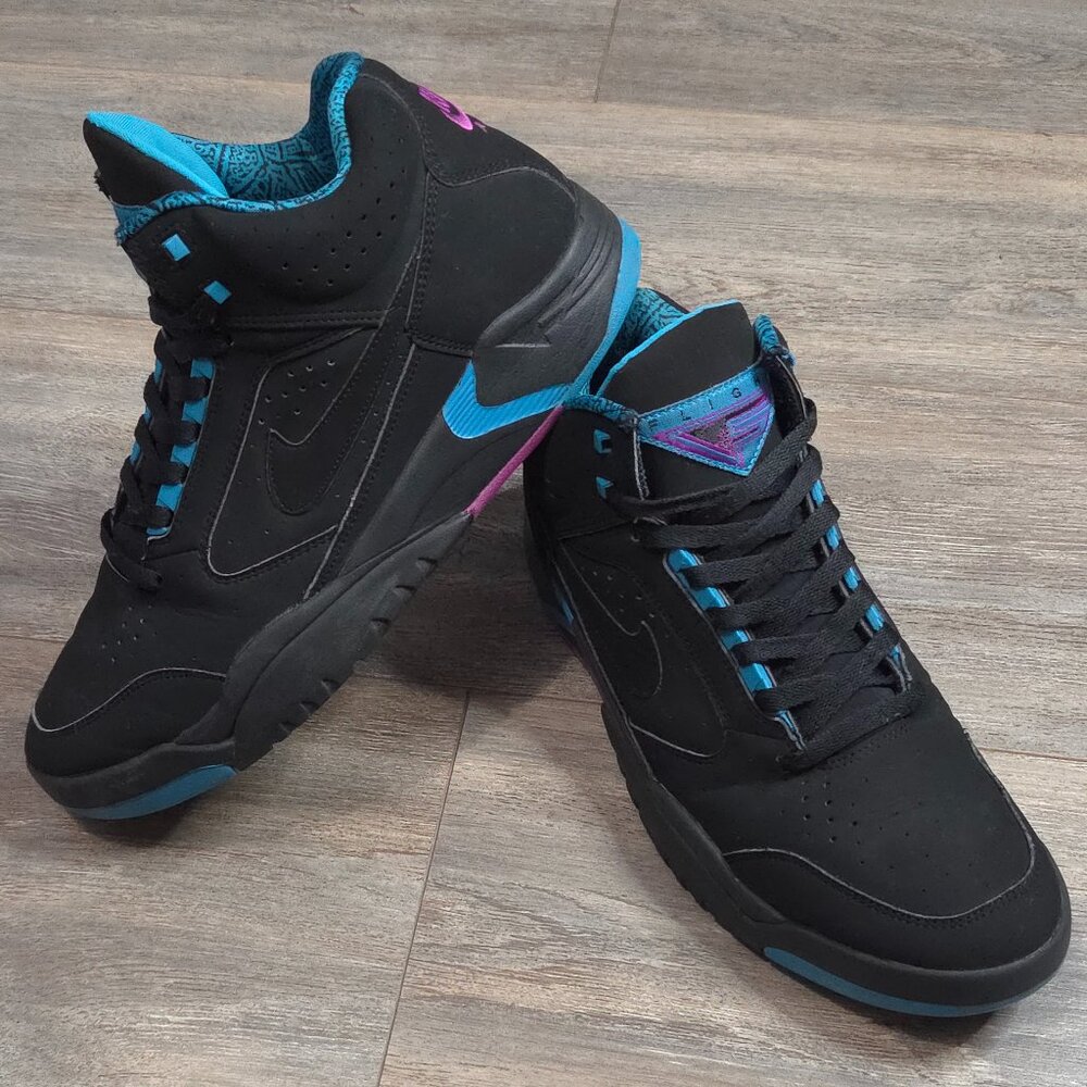 Nike AIr Flight Lite Mid Men's - 10 Black Cyber Teal DQ7687-002